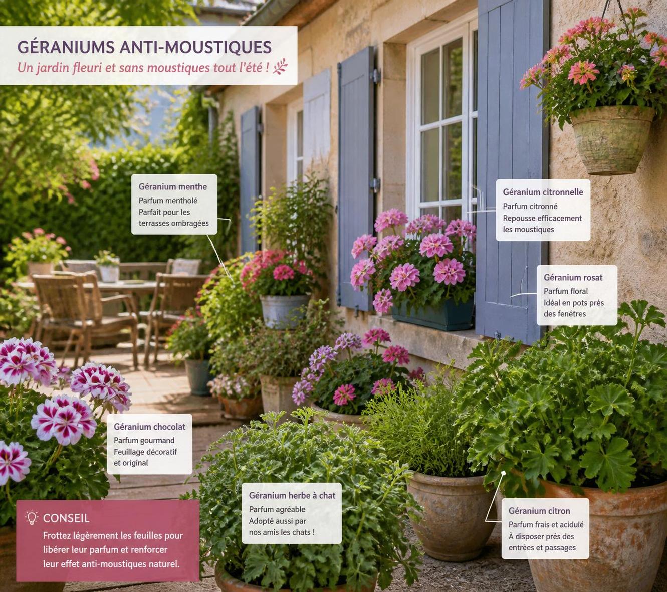 découvrez quelle variété de géranium anti moustique choisir pour un jardin sans nuisibles et profitez d'un espace extérieur agréable et protégé naturellement.