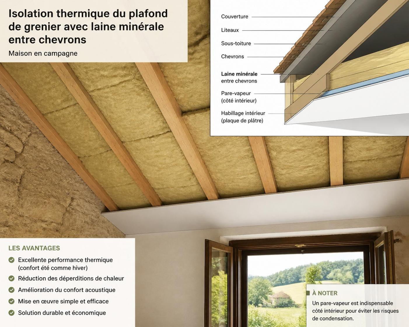 découvrez quel isolant pour plafond choisir pour assurer un confort optimal dans votre intérieur tout en réalisant des économies d'énergie.