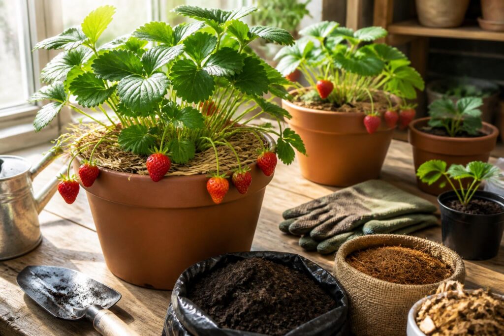 Quel terreau pour fraisiers choisir afin d’optimiser la récolte à la maison ?