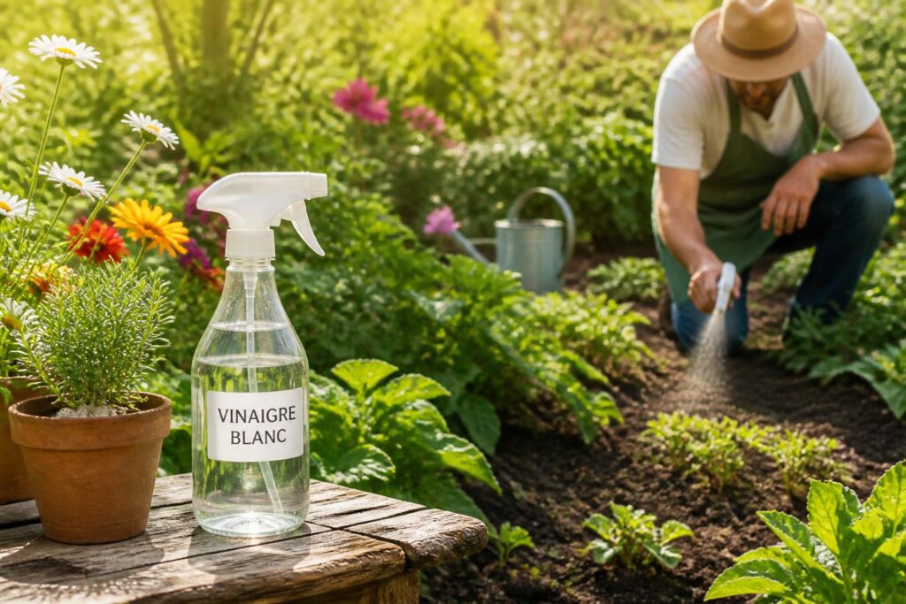 découvrez comment le vinaigre blanc désherbant naturel peut vous aider à entretenir un jardin sain et écologique, en éliminant les mauvaises herbes sans utiliser de pesticides chimiques.