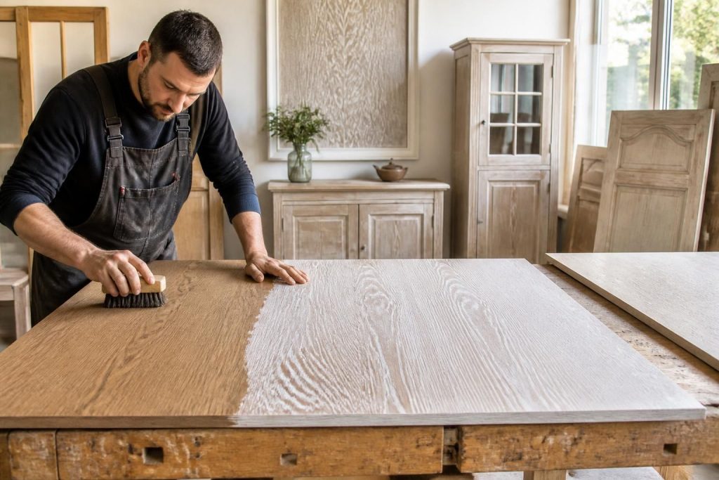 apprenez à ceruser du chêne pour révéler son grain naturel et sublimer vos meubles et boiseries avec des techniques simples et efficaces.