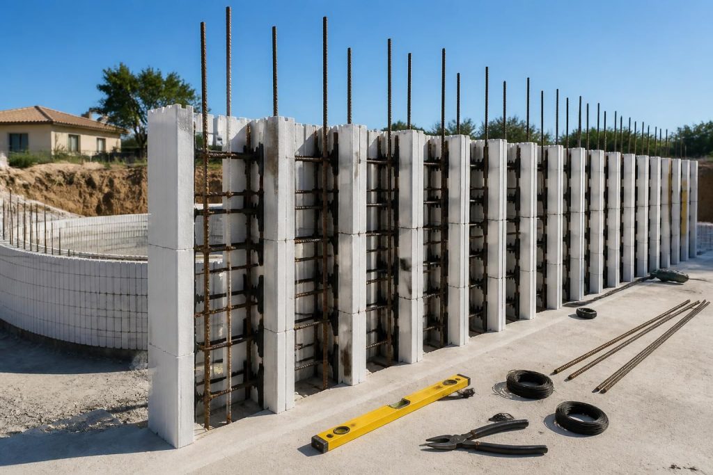 découvrez les normes essentielles et les conseils pratiques pour le ferraillage des blocs à bancher, adaptés à la construction de piscines et de murs résistants et durables.