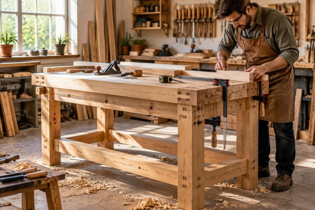 découvrez comment construire un établi en bois robuste grâce à un guide pratique : choix des matériaux, étapes de fabrication et conseils de montage.